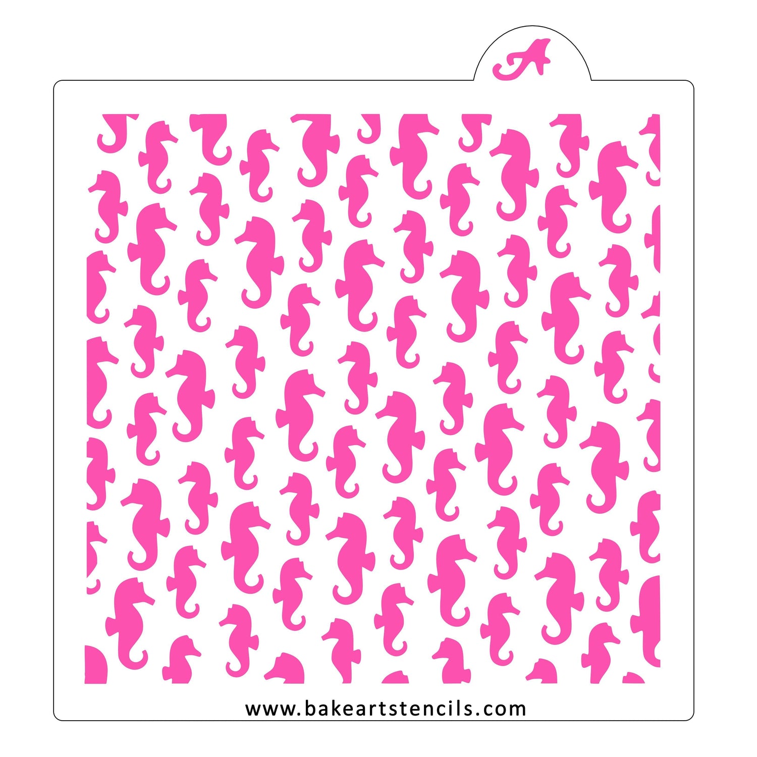Swimming Seahorses Pattern Stencil