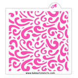Swirly Lines Pattern Stencil