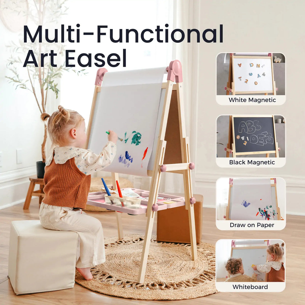 Tiny Land® Pink Magnitales Easel & Paper Roll Set by Tiny Land INC, product image 5