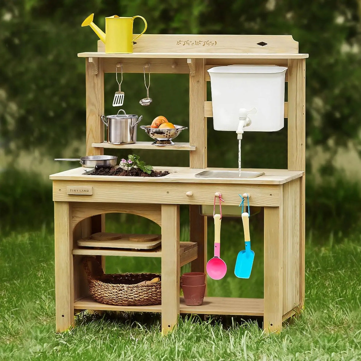 Tiny Land® Mud Kitchen - DuoPlay Outdoor Play Kitchen for Kids by Tiny Land INC
