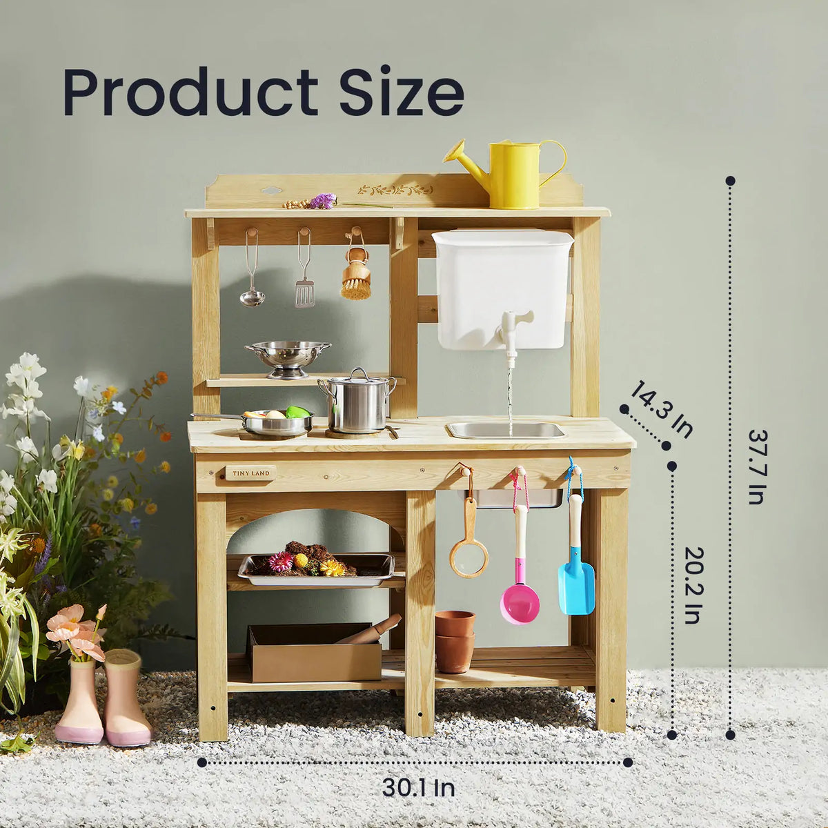 Tiny Land® Mud Kitchen - DuoPlay Outdoor Play Kitchen for Kids by Tiny Land INC, product image 12