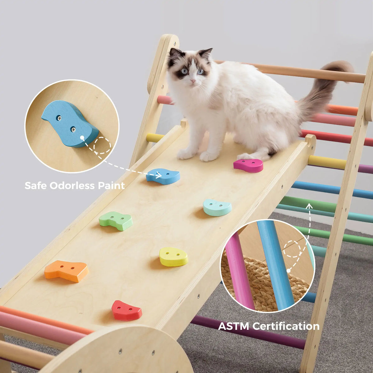 Tiny Land® 7-in-1 Rainbow Climbing Set with Play Pad by Tiny Land INC, product image 9