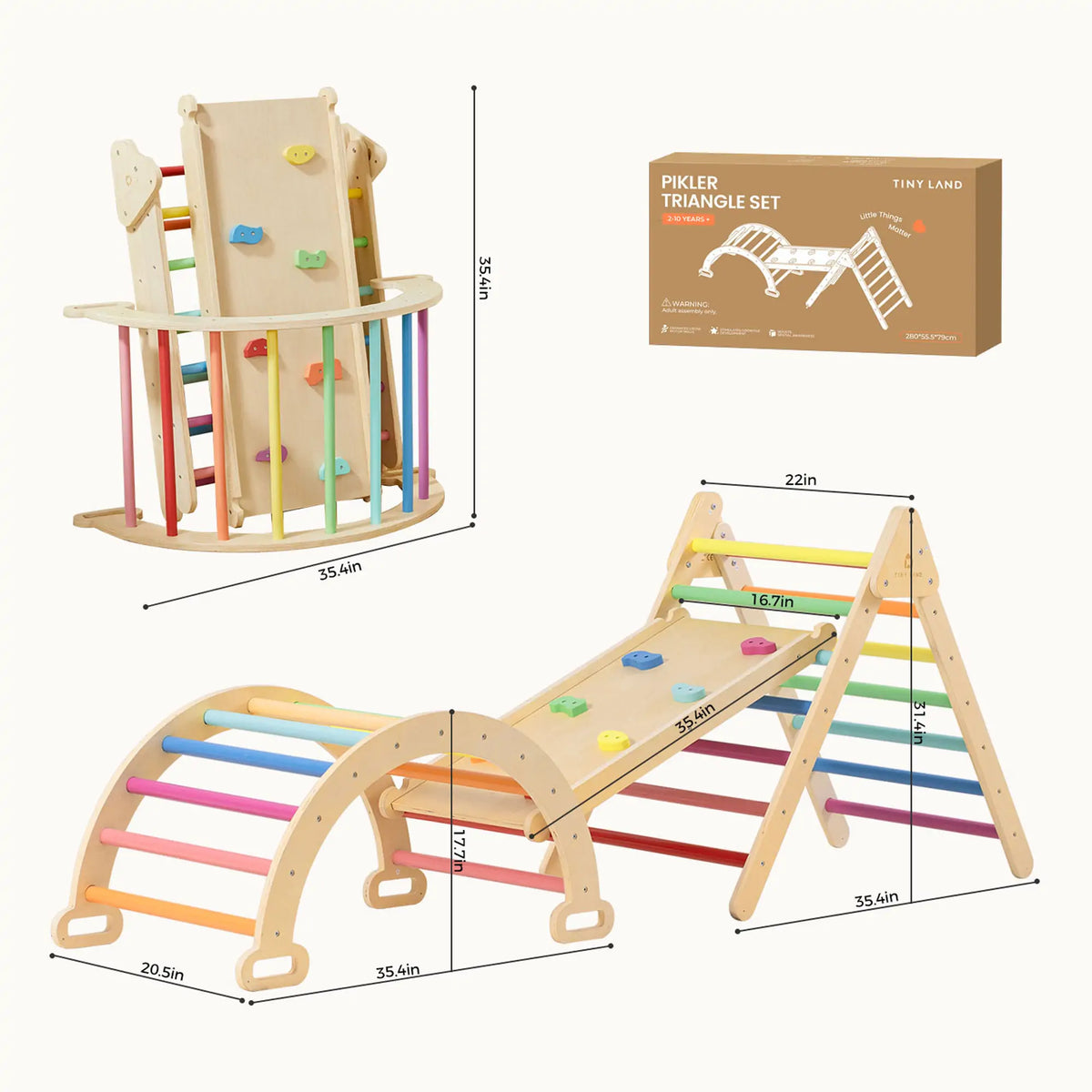 Tiny Land® 7-in-1 Rainbow Climbing Set with Play Pad by Tiny Land INC, product image 12