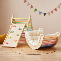 Tiny Land® 7-in-1 Rainbow Climbing Set with Play Pad by Tiny Land INC