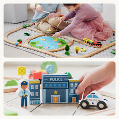 Tiny Land® 110-Piece Wooden Train Set with Folding Storage Box by Tiny Land INC, product image 7