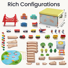 Tiny Land® 110-Piece Wooden Train Set with Folding Storage Box by Tiny Land INC, product image 8