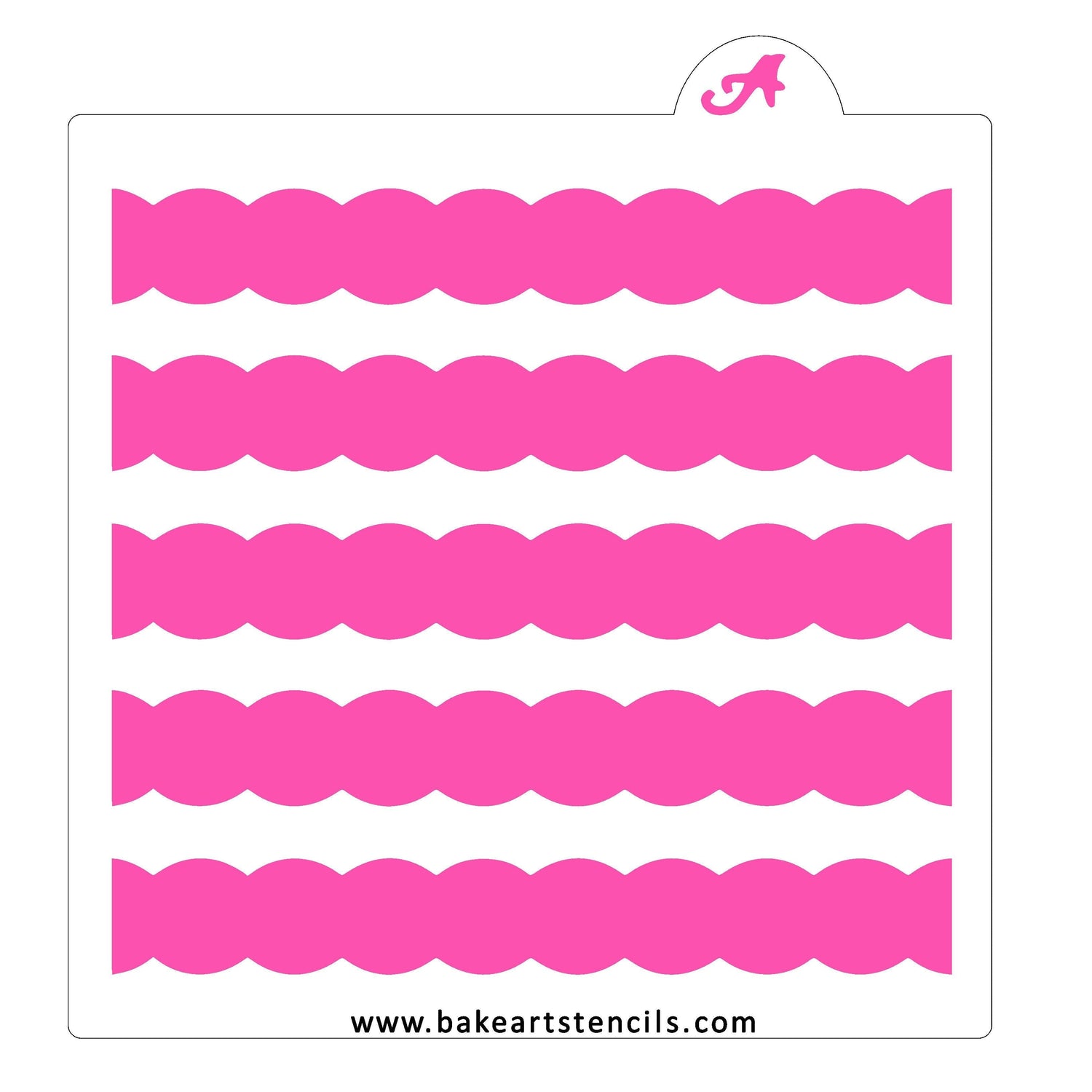 Thick Scalloped Stripes Stencil