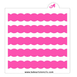 Thick Scalloped Stripes Stencil