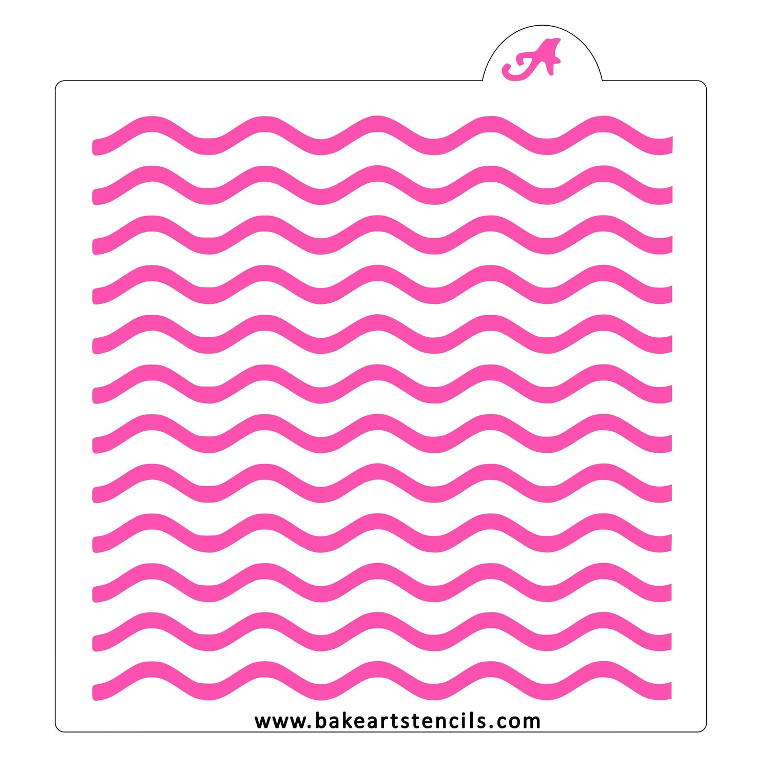 Thin Wavy Lines Pattern Stencil