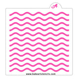 Thin Wavy Lines Pattern Stencil