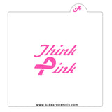 Think Pink Cookie Stencil: Ribbon Baking Template