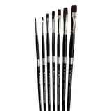 Trekell Crimson Taklon Complete Bright Brush Set - Long Handle