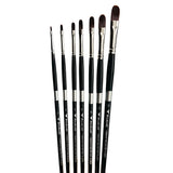 Trekell Crimson Taklon Complete Filbert Brush Set - Long Handle
