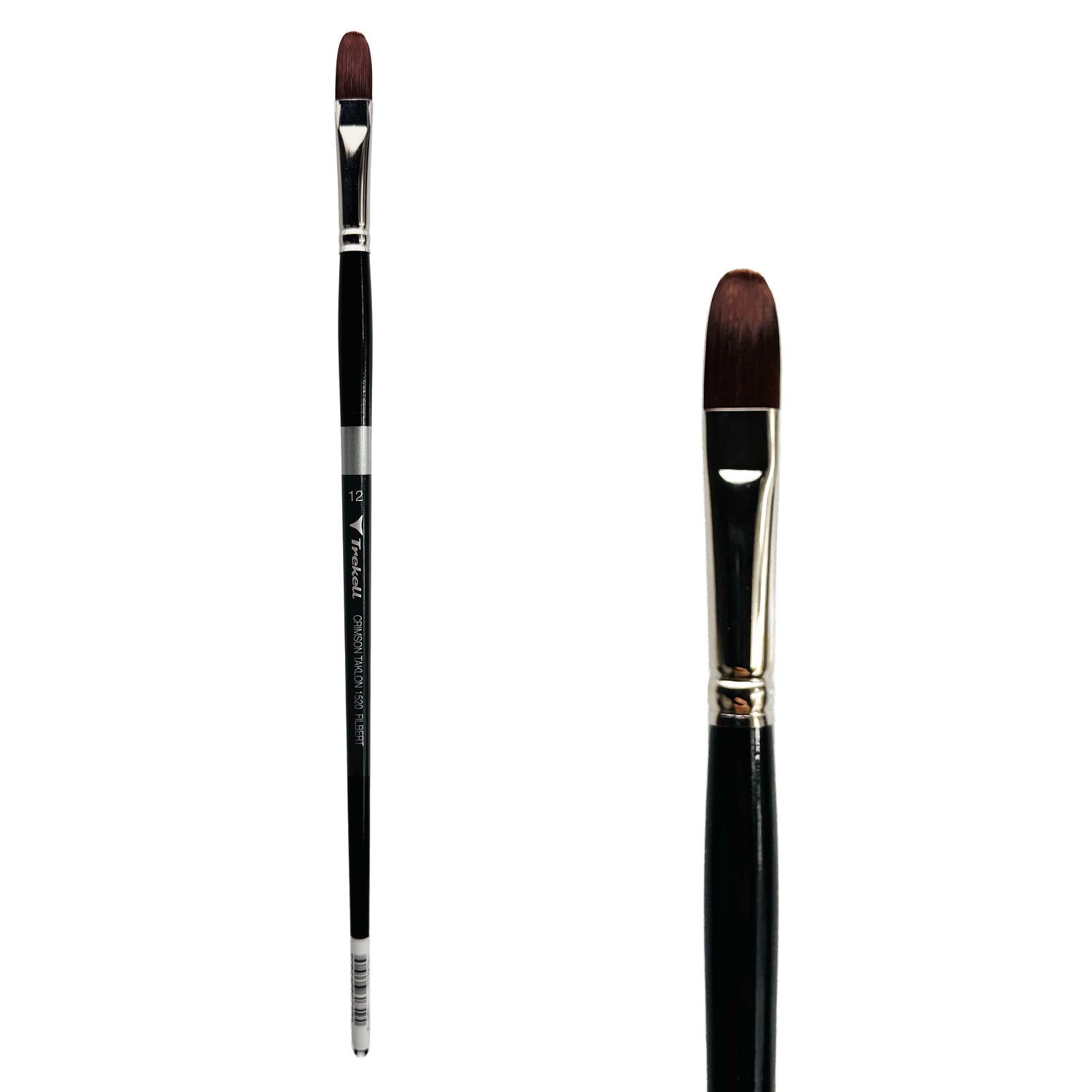 Trekell Crimson Taklon #12 Filbert Brush - Long Handle