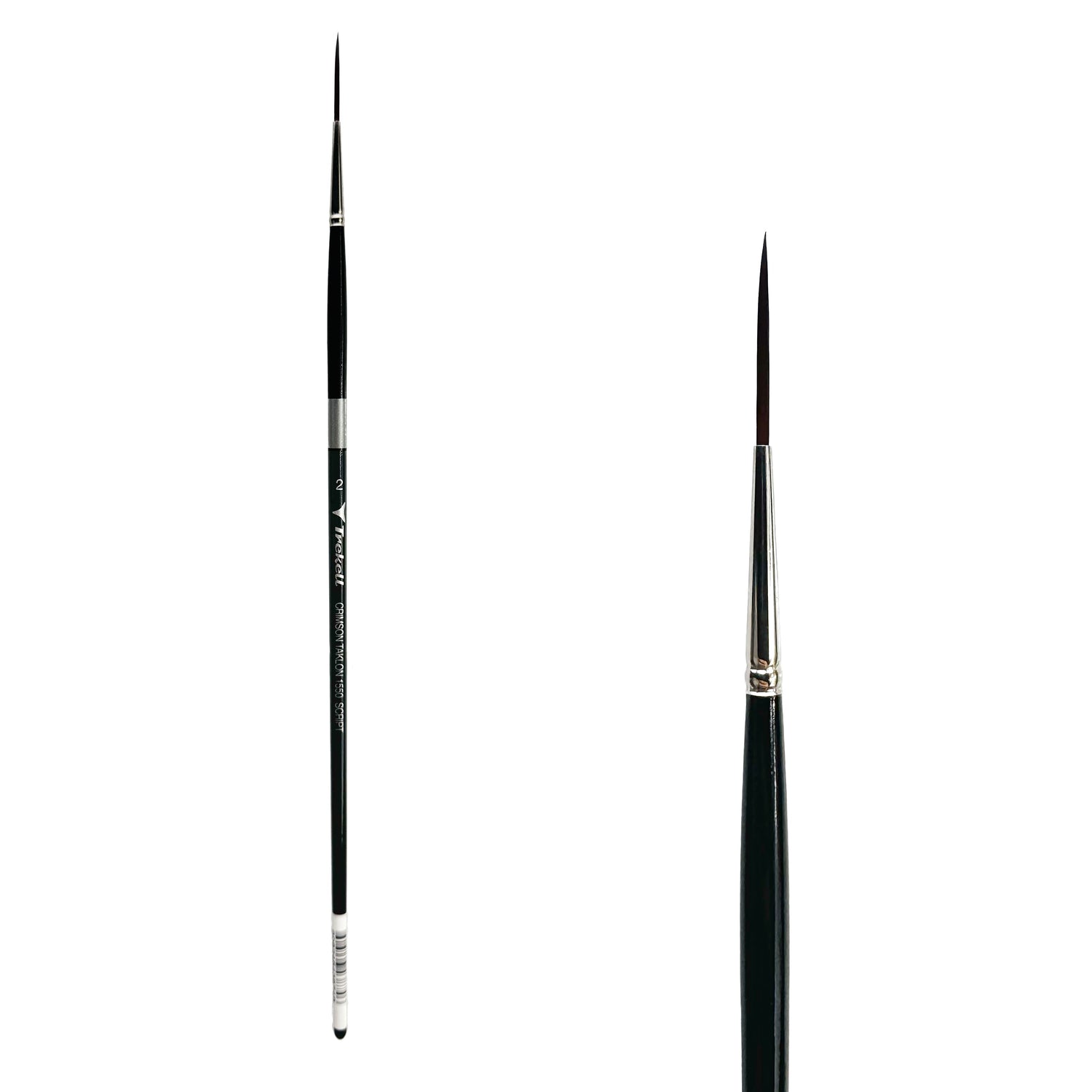 Trekell Crimson Taklon #2 Script/Rigger Brush - Long Handle