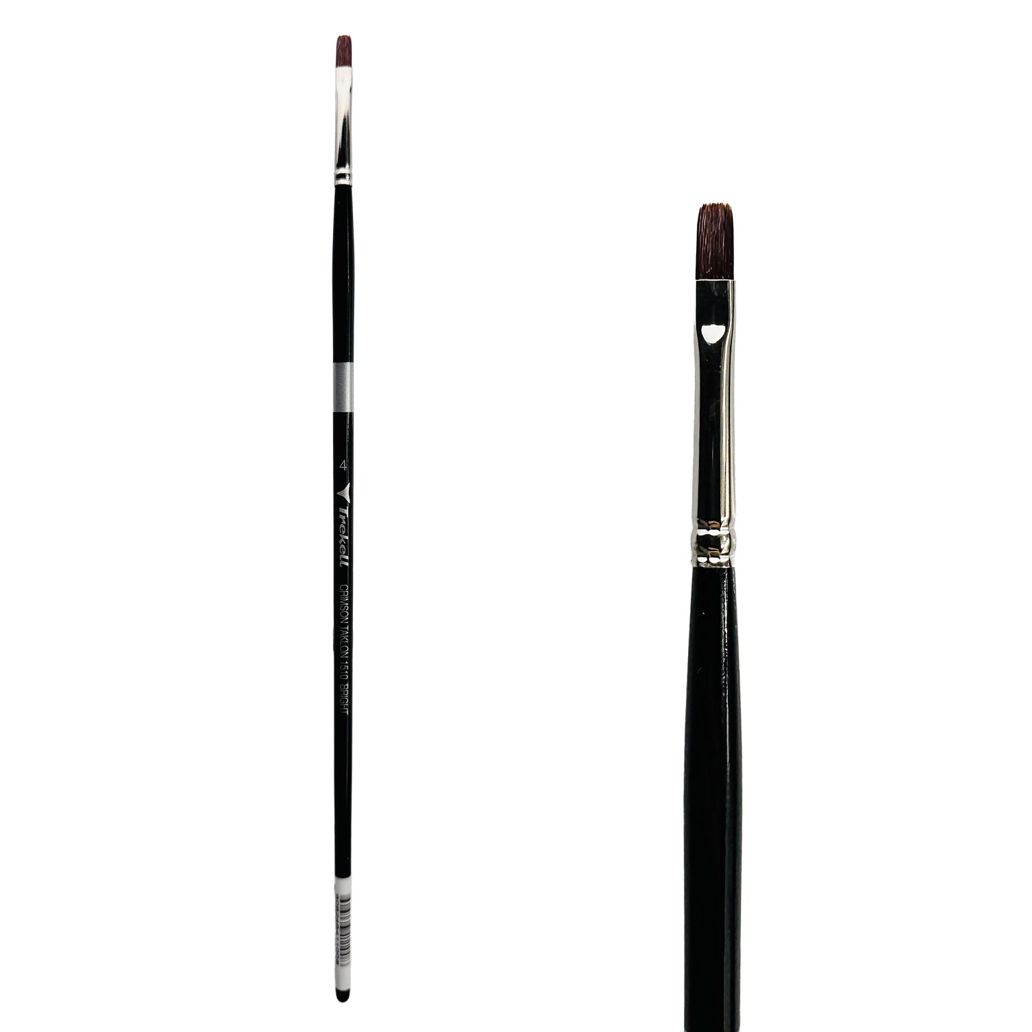 Trekell Crimson Taklon #4 Bright Brush - Long Handle