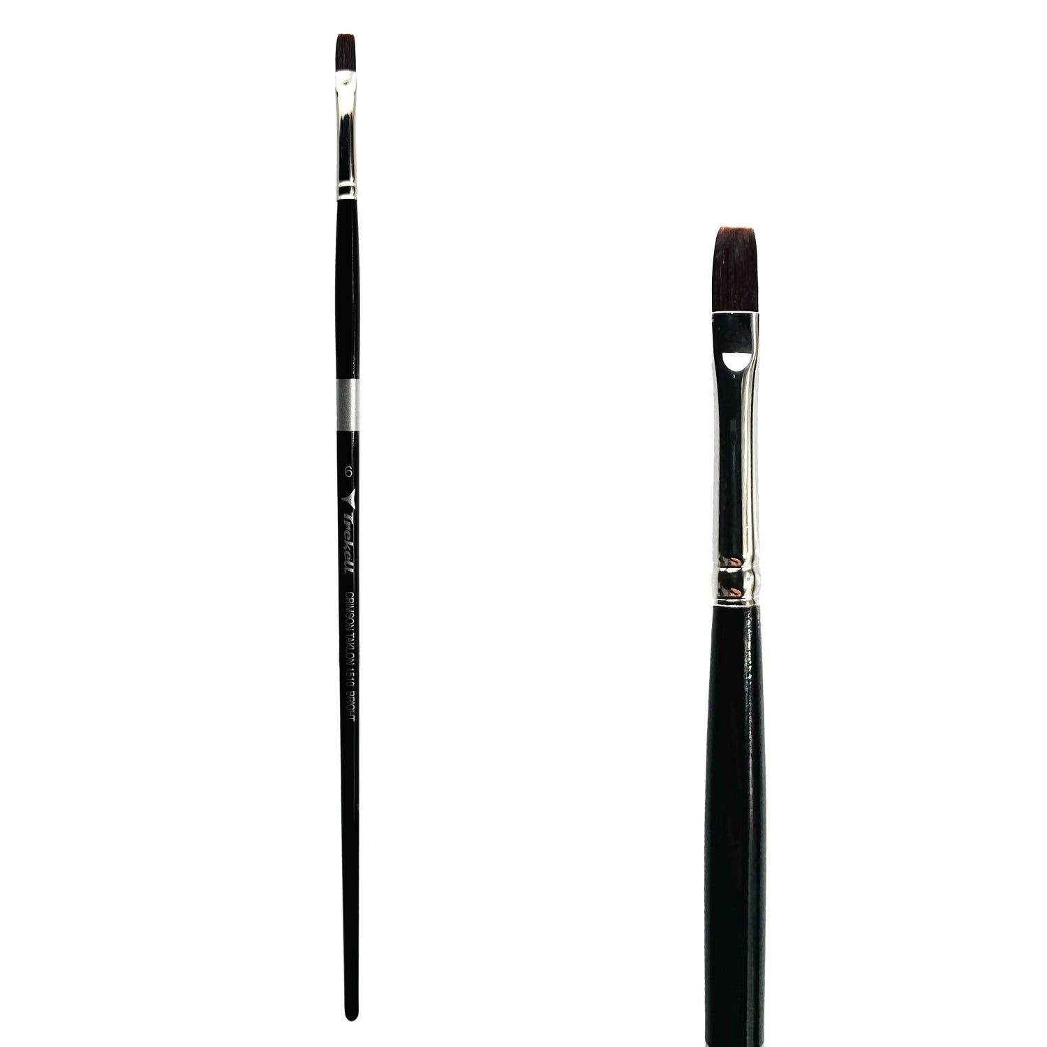Trekell Crimson Taklon #6 Bright Brush - Long Handle