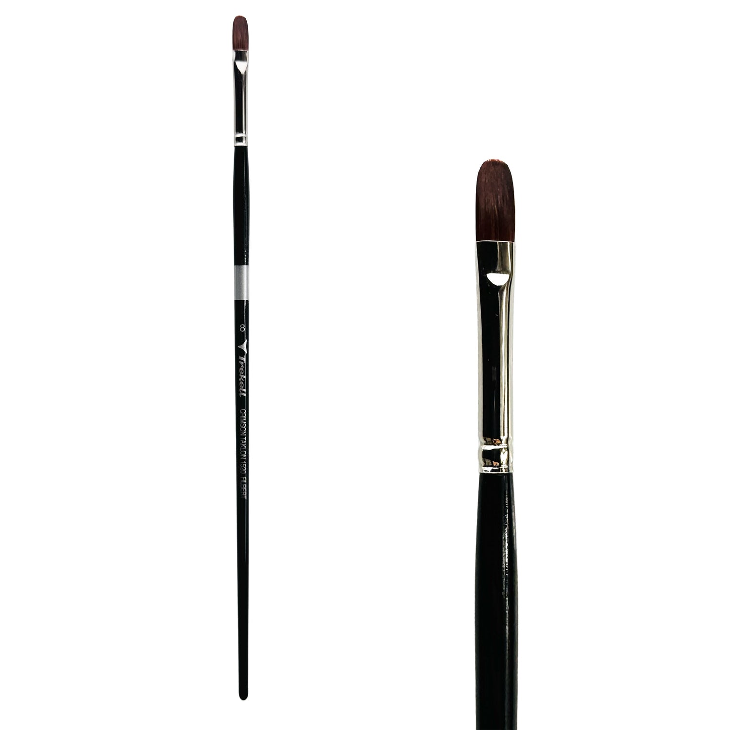 Trekell Crimson Taklon #8 Filbert Brush - Long Handle
