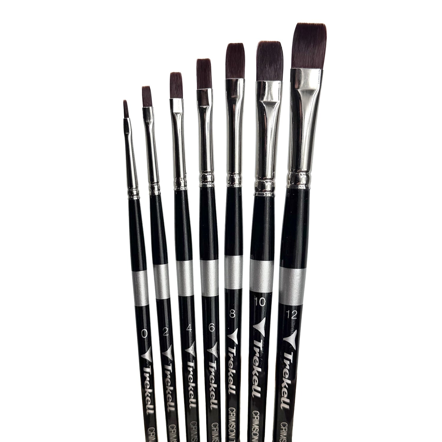 Trekell Crimson Taklon Complete Bright Brush Set - Short Handle