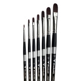 Trekell Crimson Taklon Complete Filbert Brush Set - Short Handle