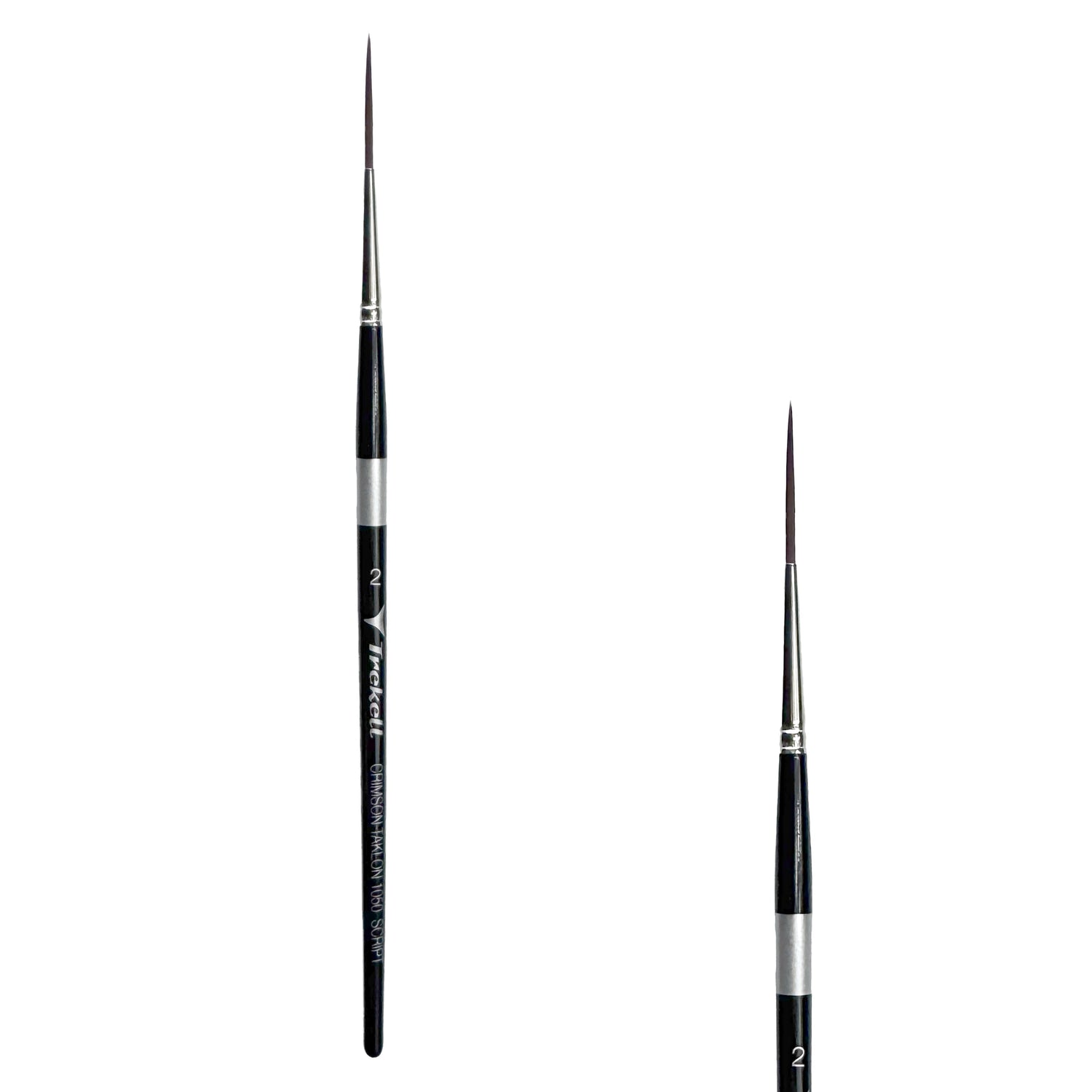 Trekell Crimson Taklon #2 Script/Rigger Brush - Short Handle