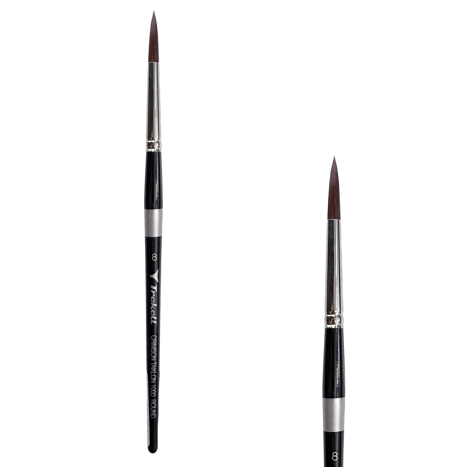 Trekell Crimson Taklon #8 Round Brush - Short Handle