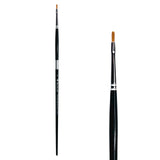 Trekell Golden Taklon #0 Filbert Brush -  Long Handle