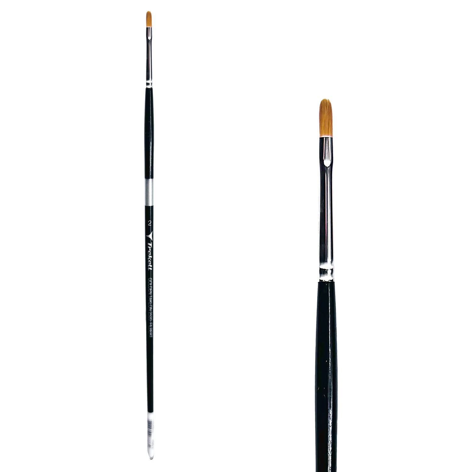 Trekell Golden Taklon #2 Filbert Brush -  Long Handle