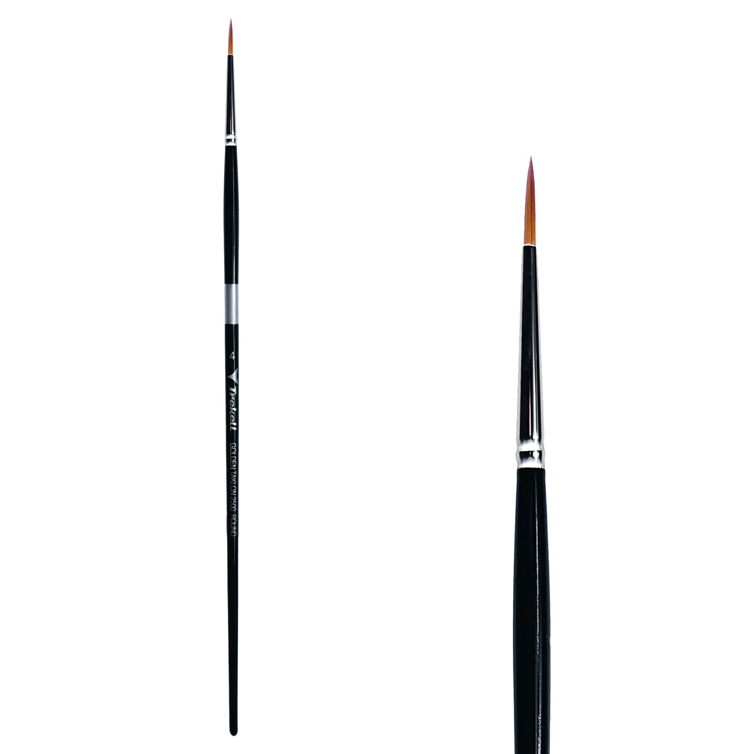 Trekell Golden Taklon  #4 Round Brush -  Long Handle