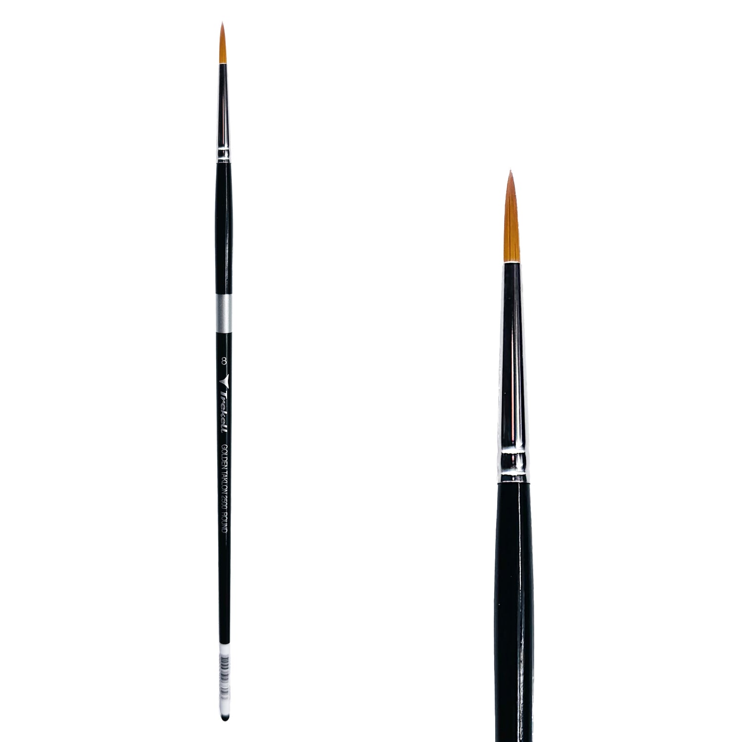 Trekell Golden Taklon  #8 Round Brush -  Long Handle