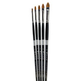 Trekell Golden Taklon Complete Cat's Tongue Brush Set - Long Handle