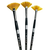 Trekell Golden Taklon Complete Fan Brush Set - Short Handle