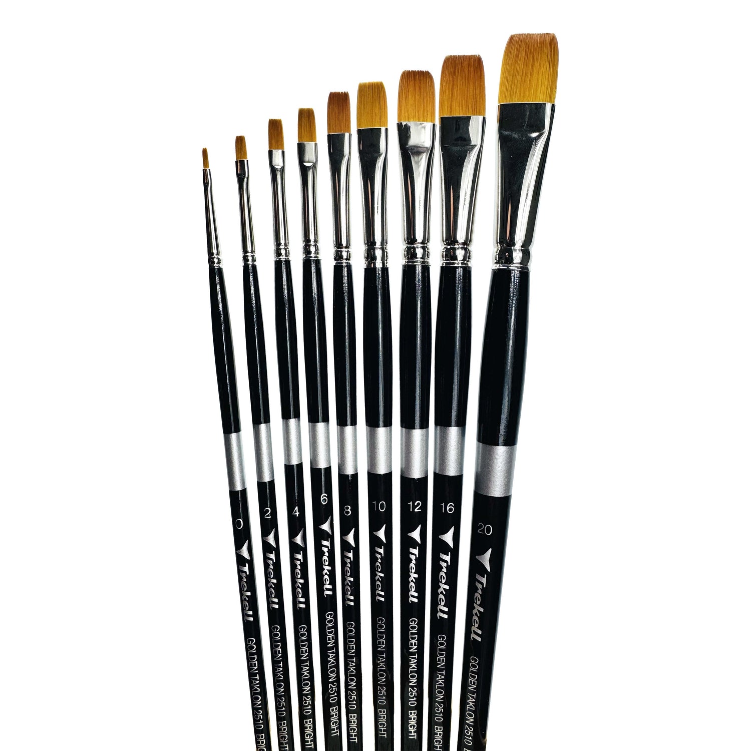 Trekell Golden Taklon Complete Bright Brush Set - Long Handle