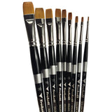 Trekell Golden Taklon Complete Bright Brush Set - Short Handle