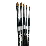 Trekell Golden Taklon Complete Cat's Tongue Brush Set - Short Handle