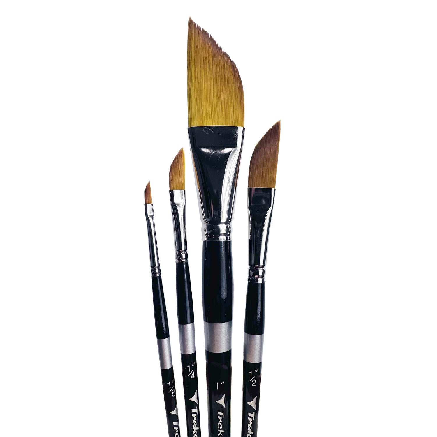 Trekell Golden Taklon Complete Dagger Brush Set - Short Handle