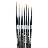 Trekell Golden Taklon Complete Liner Brush Set - Short Handle