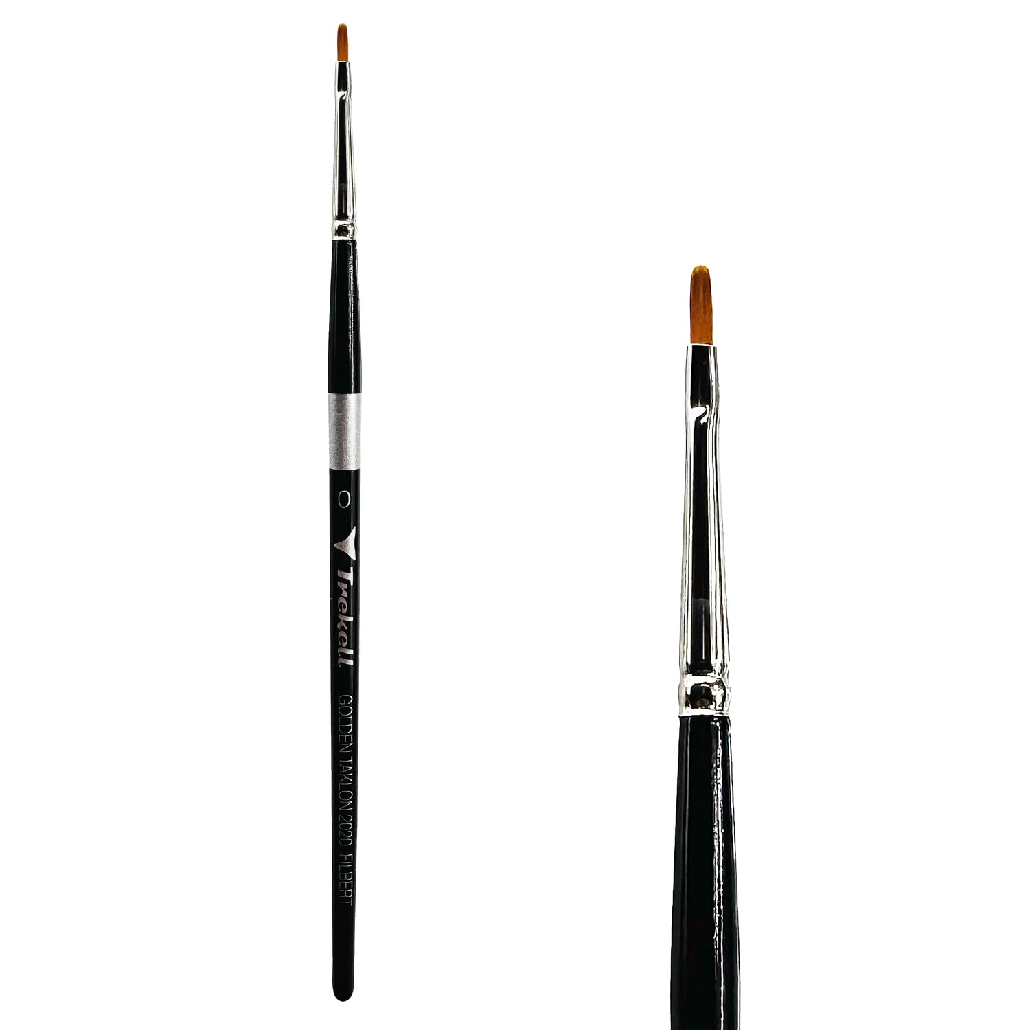 Trekell Golden Taklon #0 Filbert Brush -  Short Handle