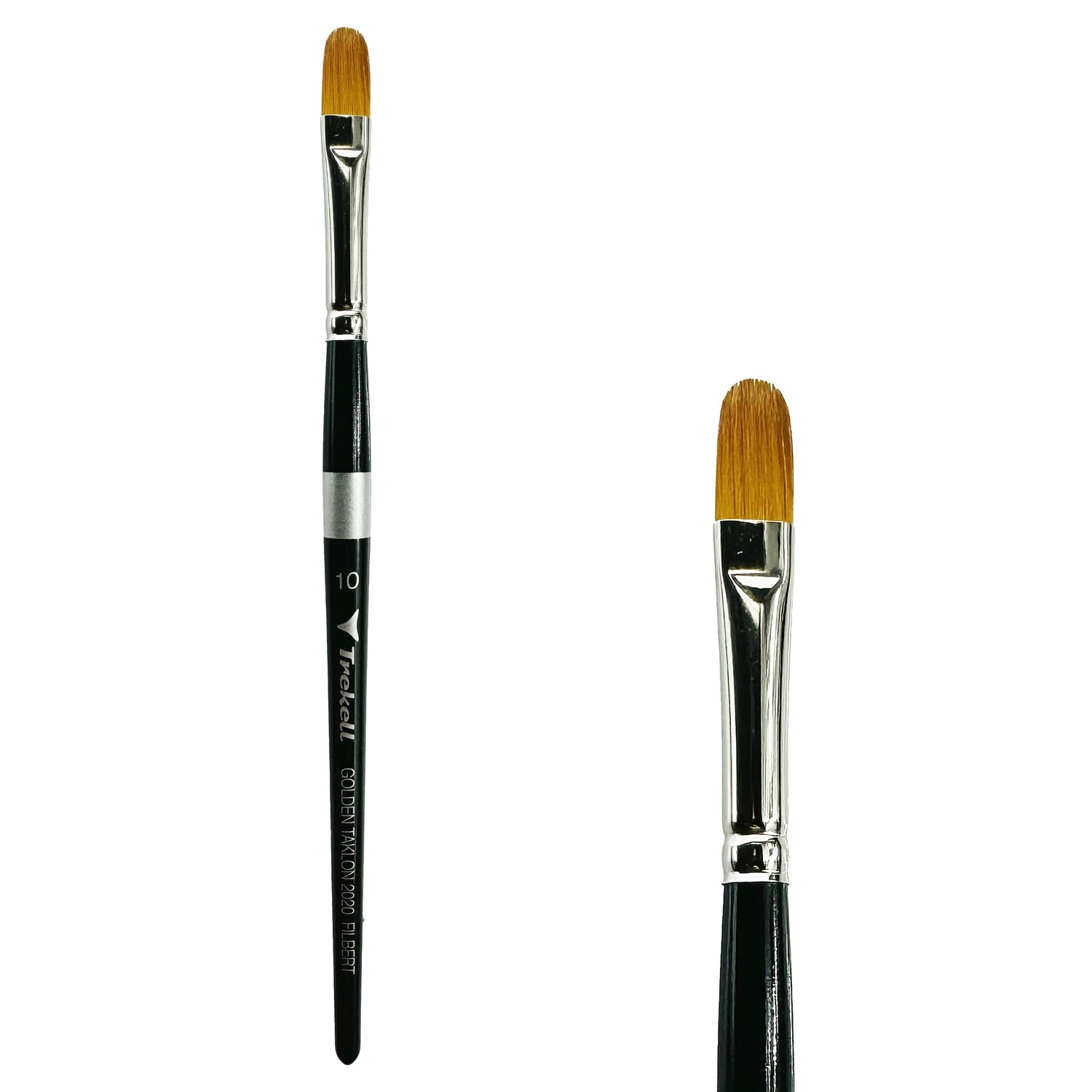 Trekell Golden Taklon #10 Filbert Brush -  Short Handle