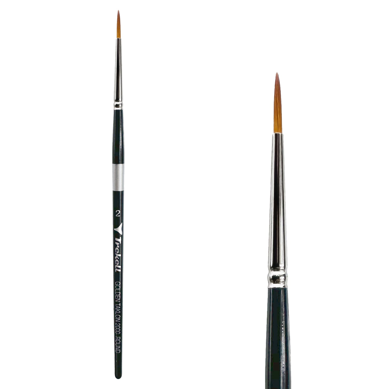 Trekell Golden Taklon #2 Round Brush -  Short Handle
