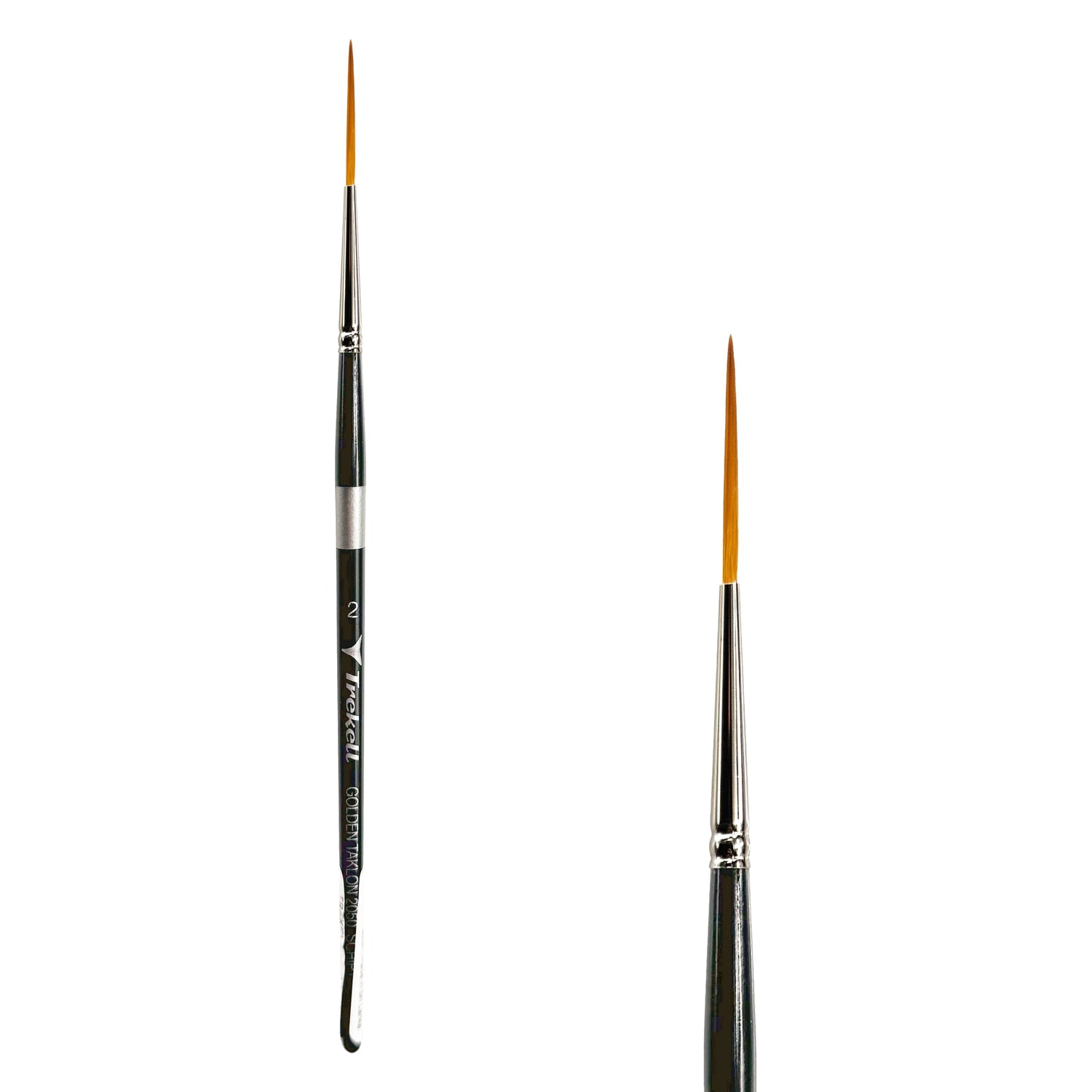 Trekell Golden Taklon #2 Script/Rigger Brush -  Short Handle