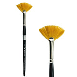 Trekell Golden Taklon #4 Fan Brush -  Short Handle
