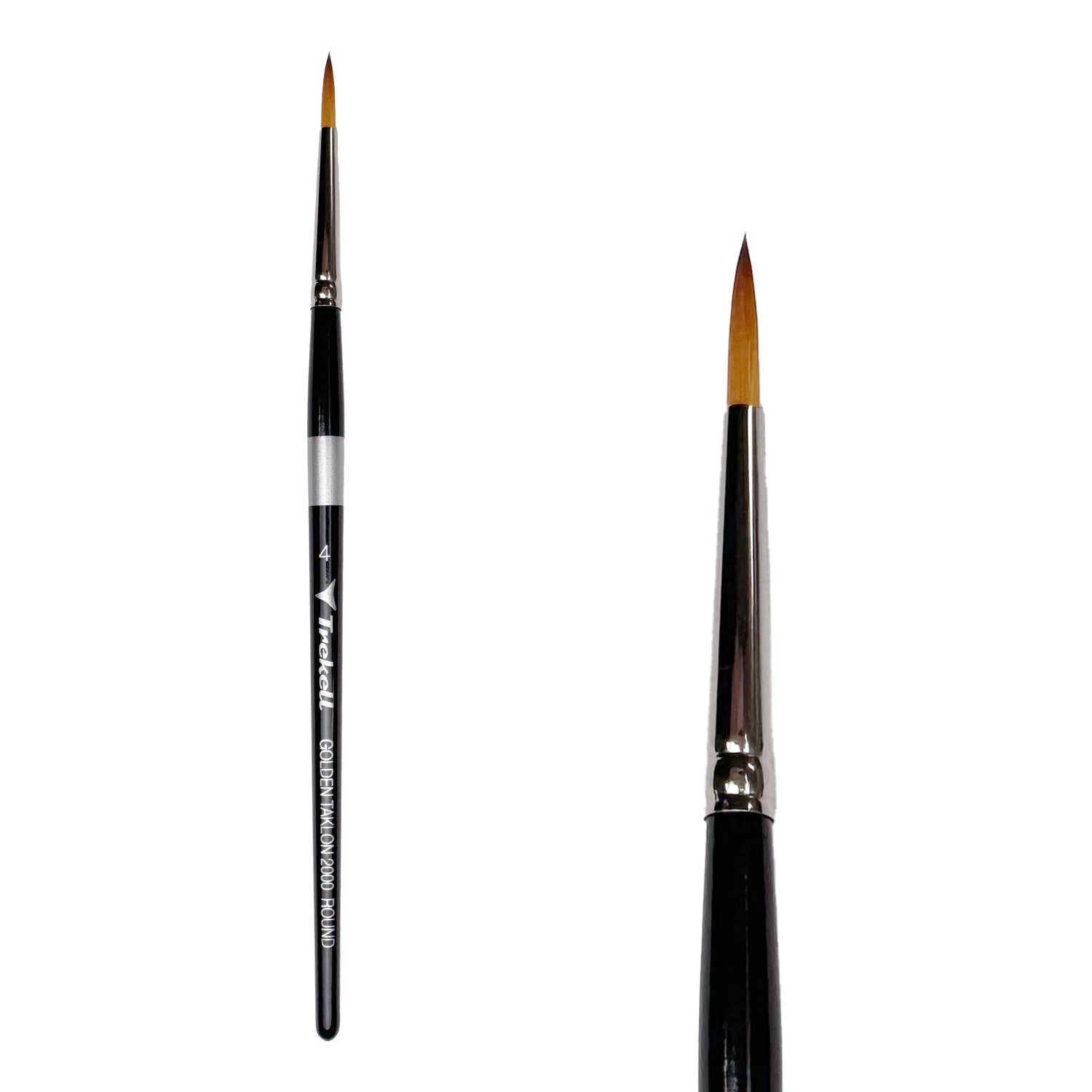 Trekell Golden Taklon #4 Round Brush -  Short Handle