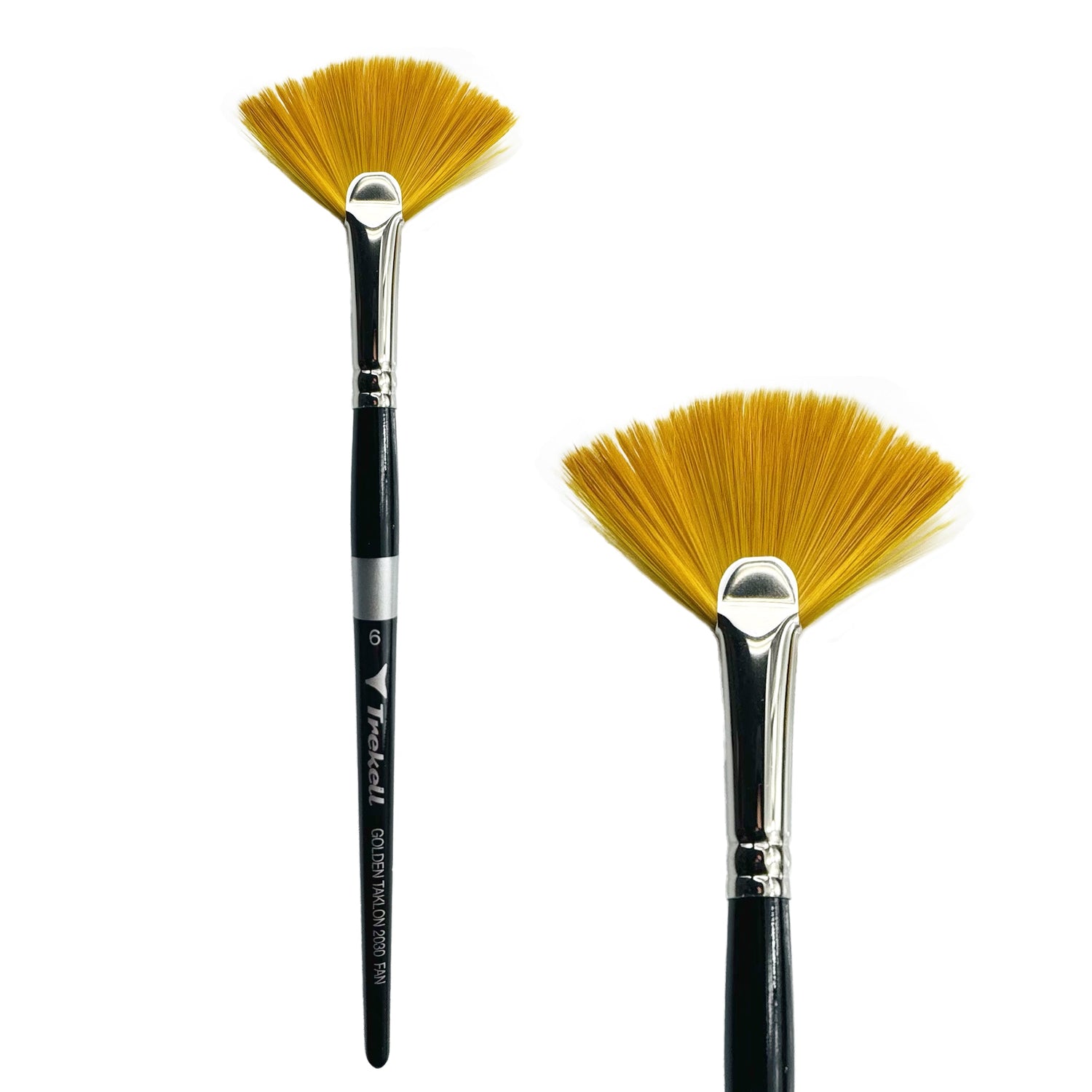 Trekell Golden Taklon #6 Fan Brush -  Short Handle