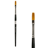 Trekell Golden Taklon #6 Flat Brush -  Short Handle