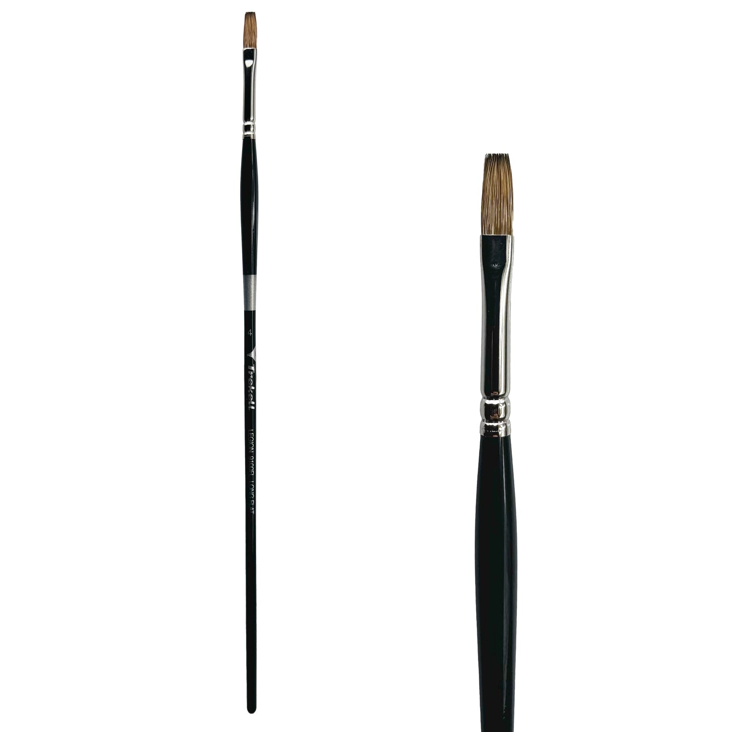 Trekell Legion #4 Long Flat Brush - Long Handle