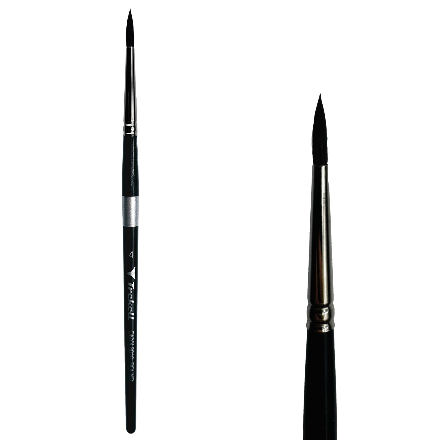 Trekell Onyx #4 Round Brush - Short Handle