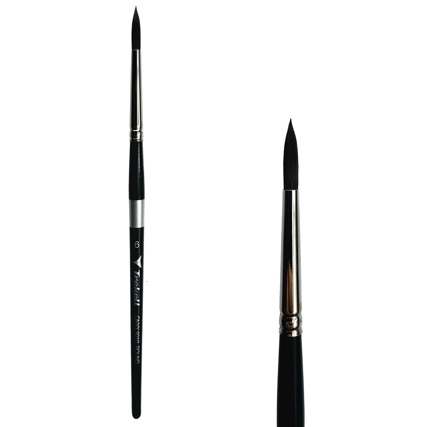 Trekell Onyx #6 Round Brush - Short Handle