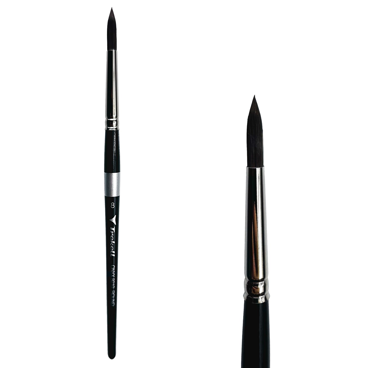 Trekell Onyx #8 Round Brush - Short Handle