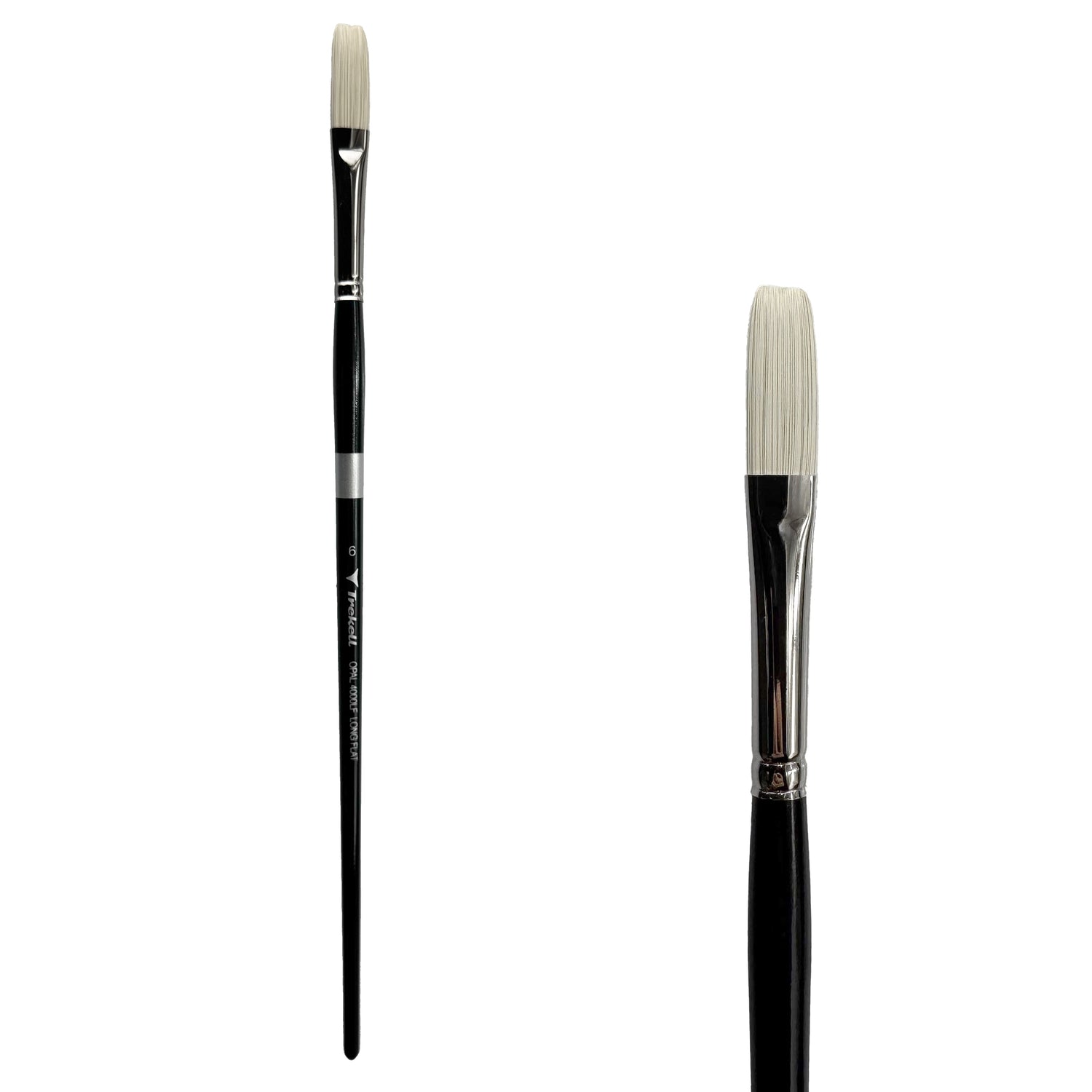 Trekell Opal #6 Long Flat Brush - Long Handle
